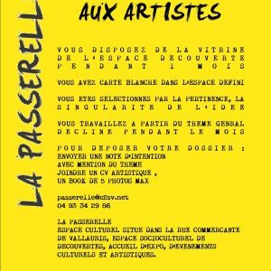 La passerelle lance un Appel aux artistes !!!!