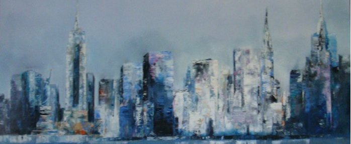 Victor Spahn : New York Huile sur toile : 150X75cm