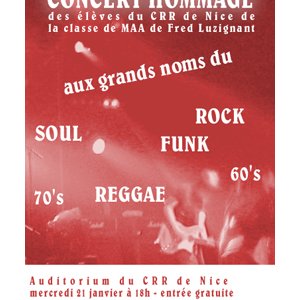 Concert hommage aux grands noms du rock, de la soul, funk et reggae !