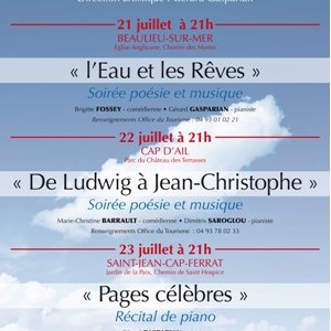 BEAULIEU -SUR-MER : « L'eau et les rêves » Soirée poésie et musique 