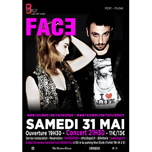 Face en concert le 31 mai au BSpot à Nice