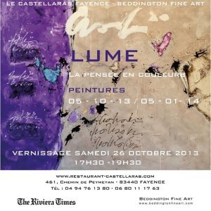 Exposition de Lume au Castellaras à Fayence